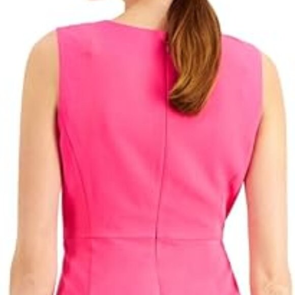 Kasper Snapped Detailed Stretch Crepe Sheath Dress - Picture 3 of 4
